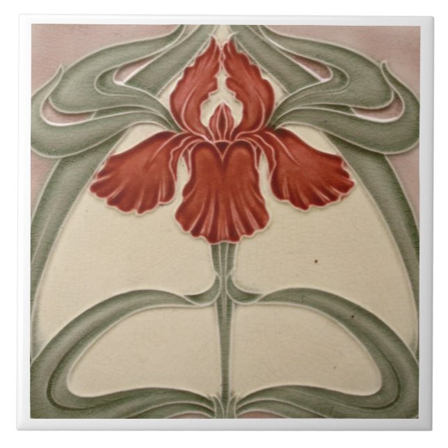Carreau Carrelage en céramique - Iris Art Nouveau Floral O (Devant)