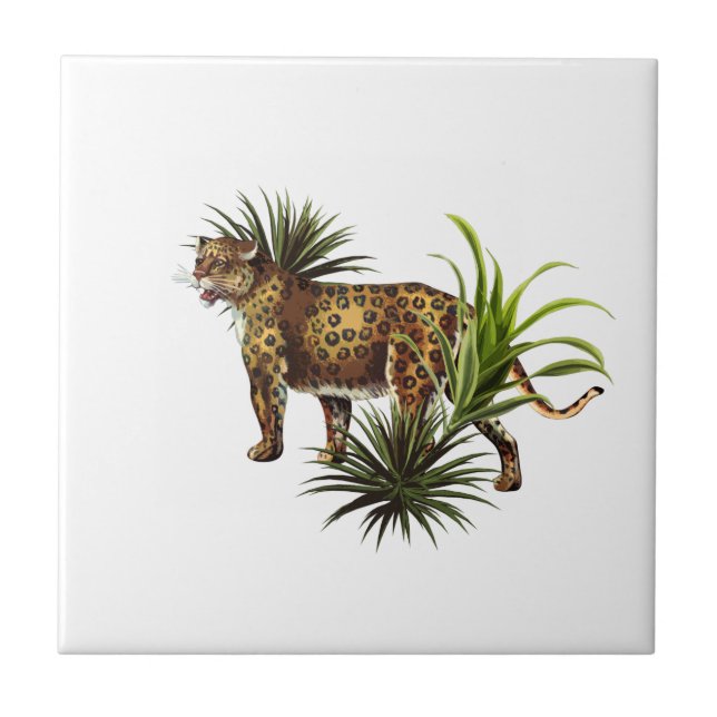 Carreau Carrelage en céramique léopard africain (Devant)