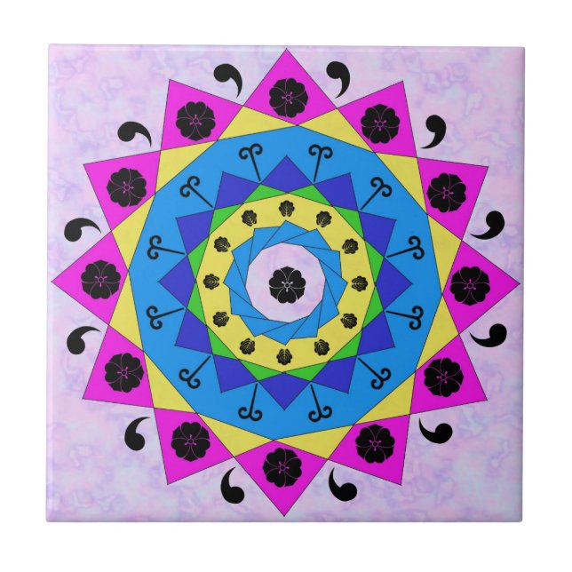 Carreau Carrelage en céramique Mandala (Devant)