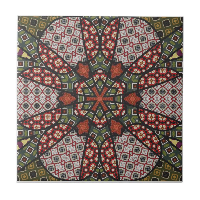 Carreau Carrelage en céramique Mandala moderne (Devant)