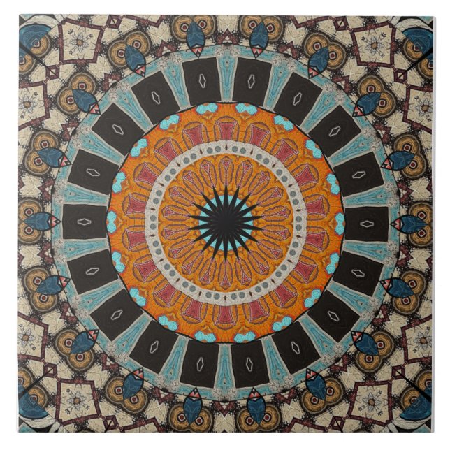 Carreau Carrelage en céramique Mandala moderne (Devant)