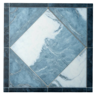 Carreau Carrelage en céramique marbre blanc bleu Élégant i