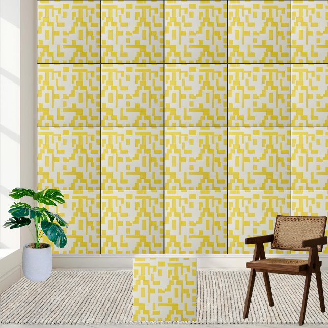 Carreau Carrelage en céramique Motif Jaune géométrique Sty (Geometric Yellow Pattern Ceramic Tile Style 2)