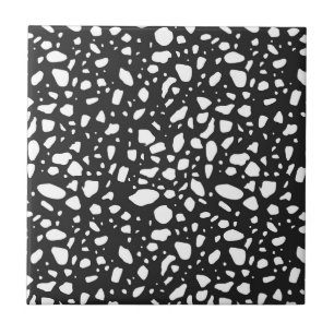 Carreau Carrelage En Céramique Noire Moderne À Décor Blanc