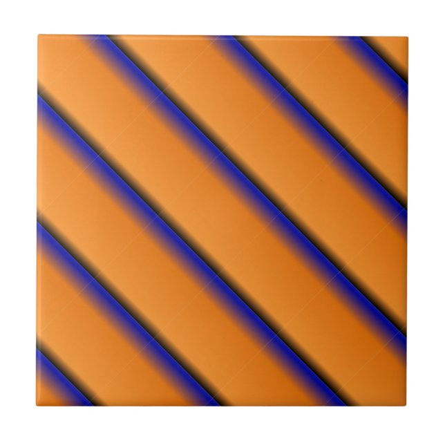 Carreau Carrelage en céramique orange et bleu (Devant)