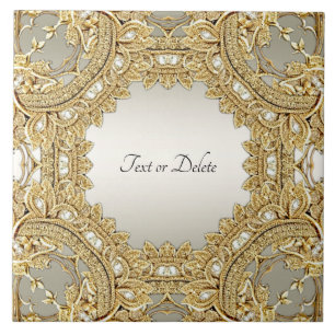 Carreau Carrelage en céramique ornée d'or