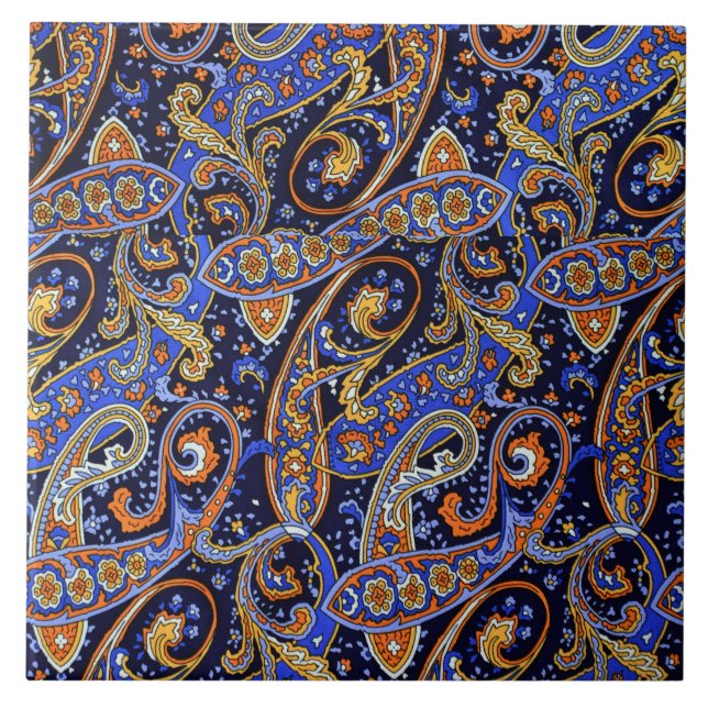 Carreau Carrelage en céramique Paisley Motif multicolore (Devant)