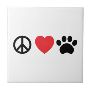 Carreau Carrelage en céramique Peace Love Paw