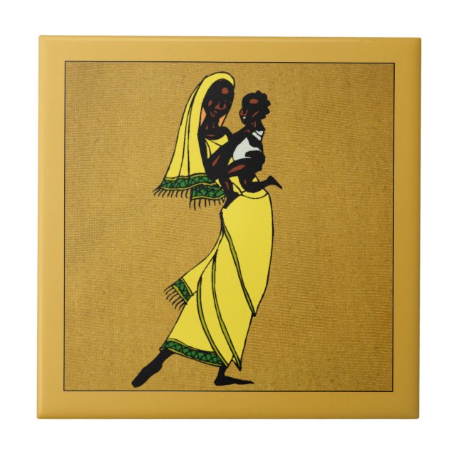 Carreau Carrelage en céramique pour femmes d'Afrique (Devant)