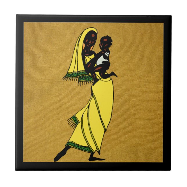 Carreau Carrelage en céramique pour femmes d'Afrique (Devant)