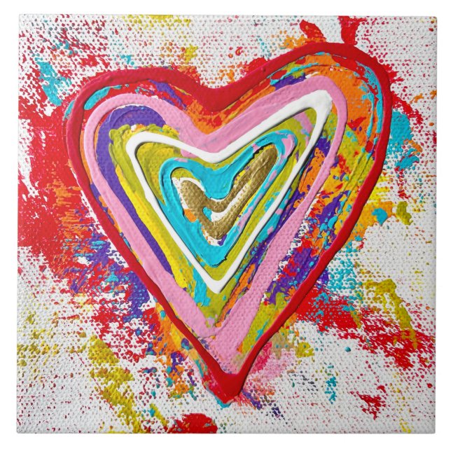 Carreau Carrelage en céramique Red Heart 6 x 6 (Devant)