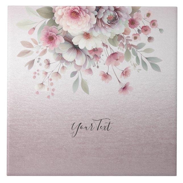 Carreau Carrelage en céramique rose blanc moderne (Devant)