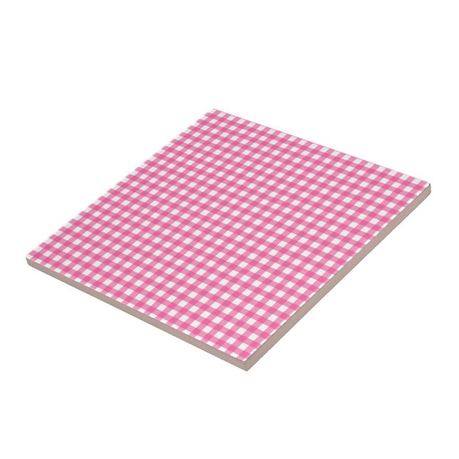 Carreau Carrelage en céramique rose et blanc (Côté)
