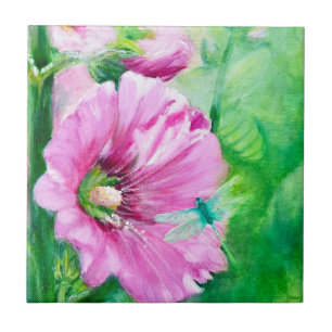 Carreau Carrelage en céramique rose fleuri