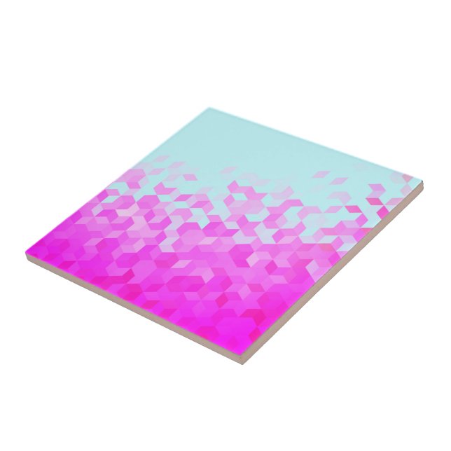 Carreau Carrelage en céramique rose néon (Côté)
