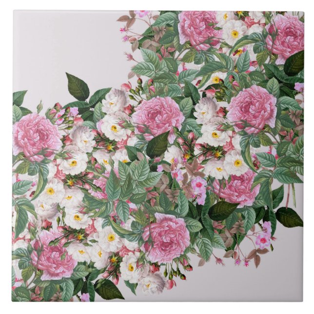 Carreau Carrelage en céramique rose Vintage (Devant)