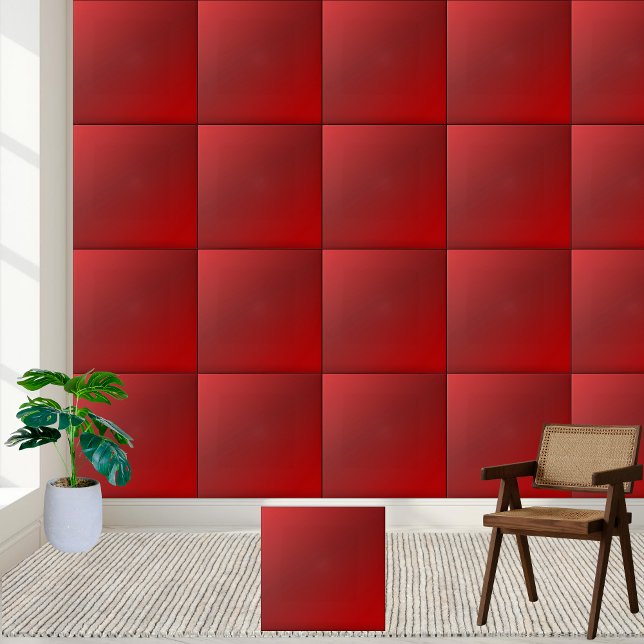 Carreau Carrelage en céramique rouge rubis (Ruby Red Gradient Ceramic Tile)