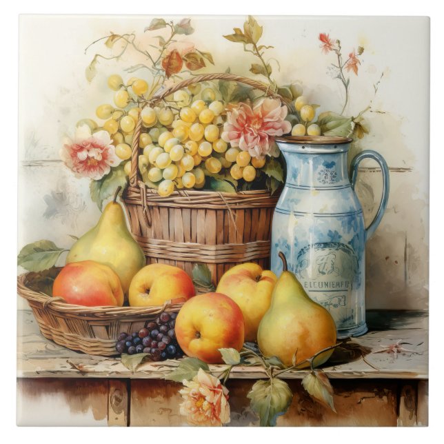 Carreau Carrelage en céramique style ancien (Devant)