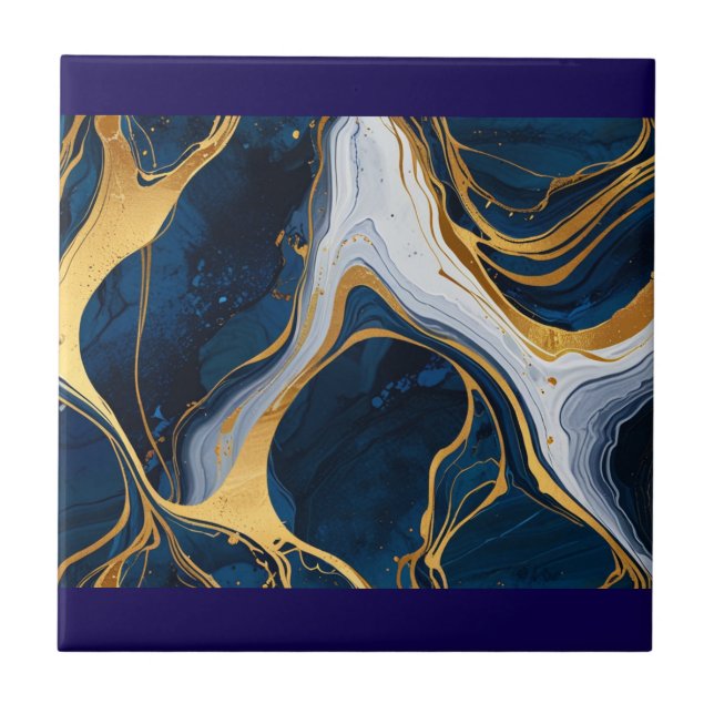 Carreau "Carrelage en céramique texturé de marbre luxueux" (Devant)