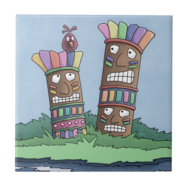 Carreau Carrelage en céramique Tiki Bird Rosebud (Devant)