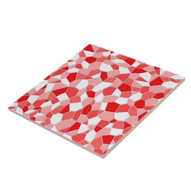 Carreau Carrelage en céramique - Tons de mosaïque rouge (Côté)