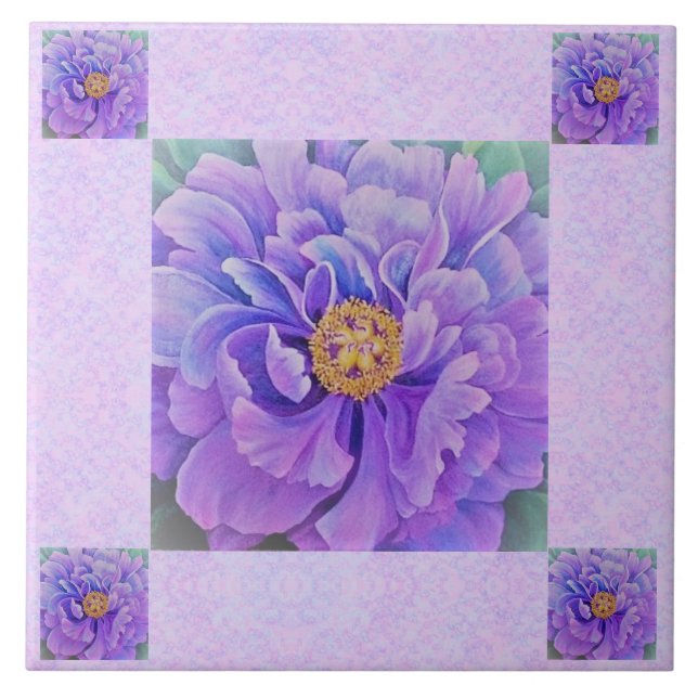 Carreau Carrelage en céramique / Trivet - Lavender Peonie (Devant)