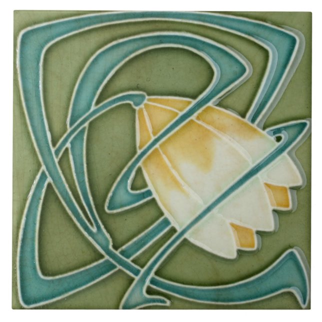 Carreau Carrelage en céramique - Tulipe décorative Art Nou (Devant)