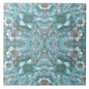 Carreau Carrelage en céramique turquoise blanche