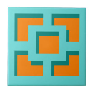 Carreau Carrelage en céramique Turquoise et Orange Trelli
