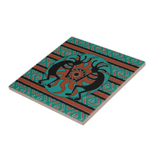 Carreau Carrelage en céramique Turquoise Kokopelli Sud-Oue