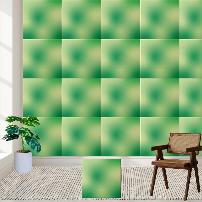 Carreau Carrelage en céramique vert Abstrait (Green Abstract Gradient Ceramic Tile)