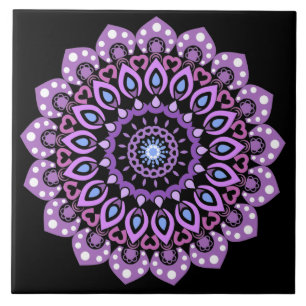 Carreau Carrelage en céramique violet et bleu Mandala