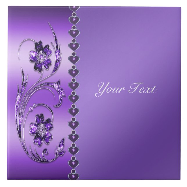 Carreau Carrelage en céramique violette (Devant)