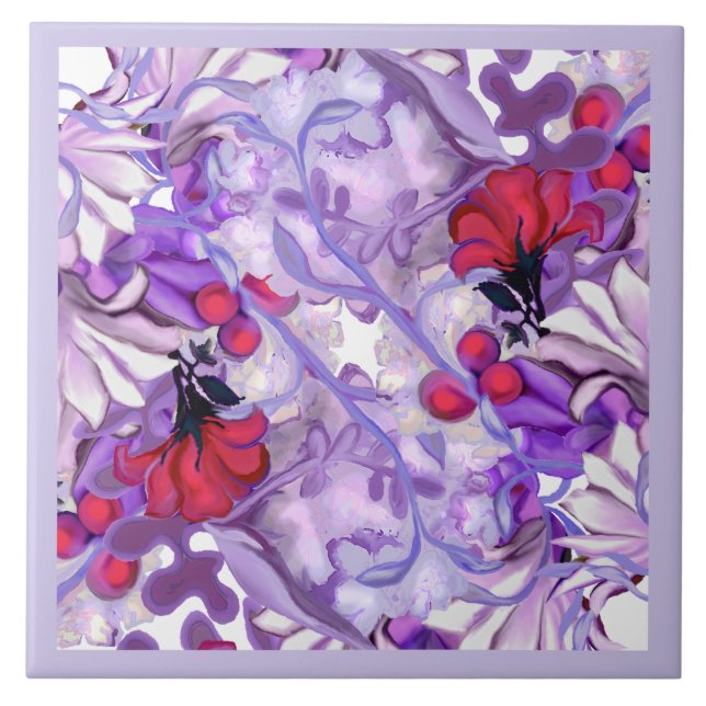 Carreau Carrelage en céramique violette (Devant)