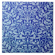 Carrelage en céramique William Morris Blue Design.