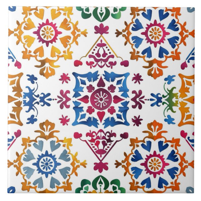 Carreau Carrelage en étoile coloré mexicain (Devant)
