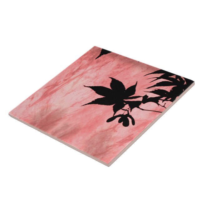 Carreau Carrelage en marbre rouge Feuille d'érable (Côté)