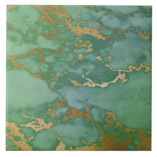 Carreau Carrelage en or vert inspiré du marbre