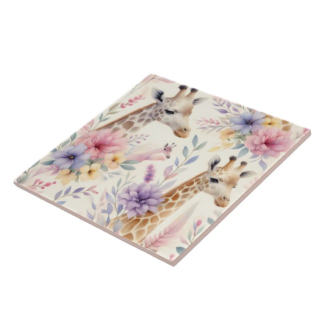 Carreau Carrelage floral Vivid Giraffe (Côté)