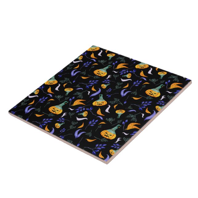 Carreau Carrelage forestier d'Halloween (Côté)