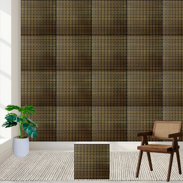 Carreau Carrelage géométrique noir et or de luxe (Luxury Black and Gold Geometric Tile)