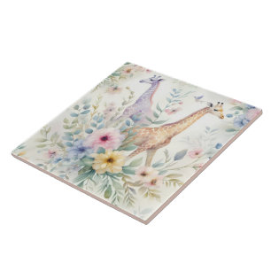 Carreau Carrelage Giraffe Design Avec Accents Floraux