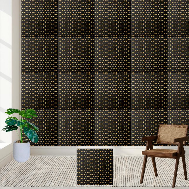 Carreau Carrelage Hexagone géométrique noir et or transpar (Seamless Black and Gold Geometric Hexagon Tile)