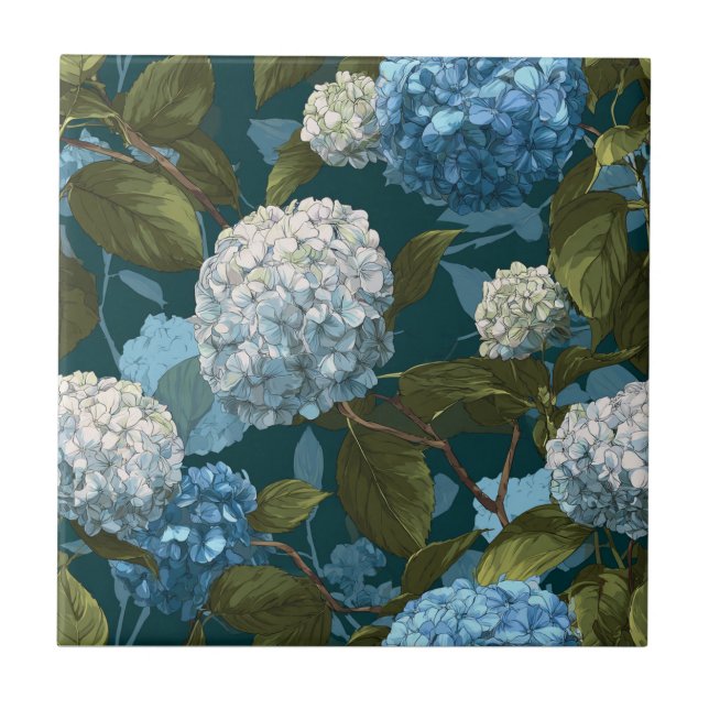 Carreau Carrelage Hydrangeas Branché Pour Parquet (Devant)