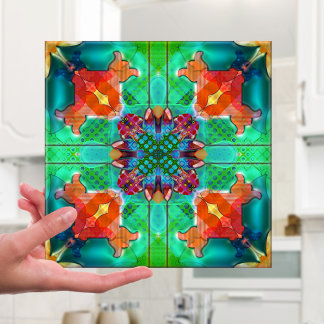Carreau Carrelage Kaleidoscope géométrique rétro
