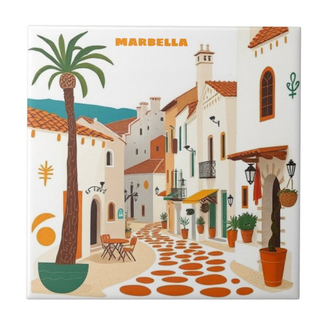 Carreau Carrelage Marbella City Spain Bar Décor (Devant)