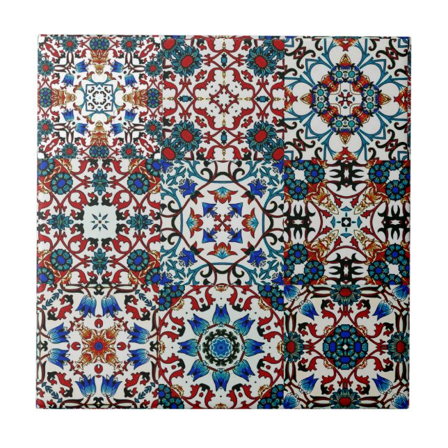 Carreau Carrelage marocain, mosaïque, art coloré (Devant)