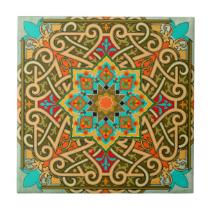 Carreau Carrelage marocain Vert or bleu