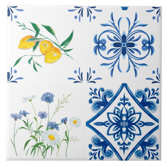 Carreau Carrelage méditerranéen, Carrelage sicilien, majol (Devant)