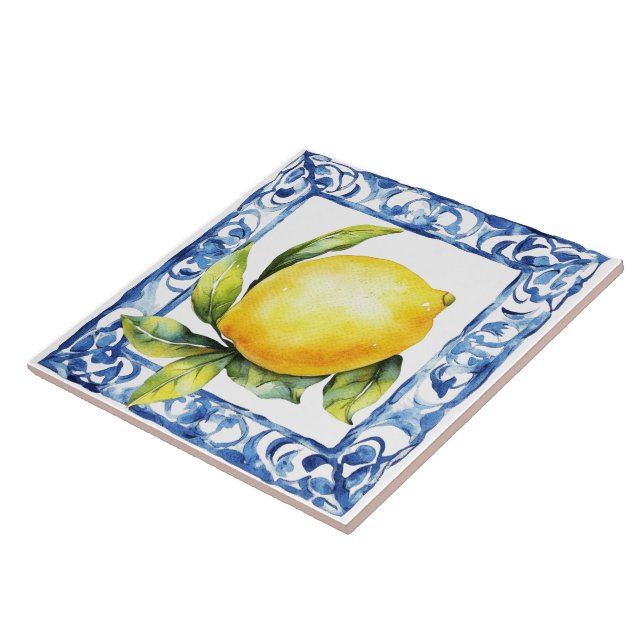 Carreau Carrelage méditerranéen citron (Côté)